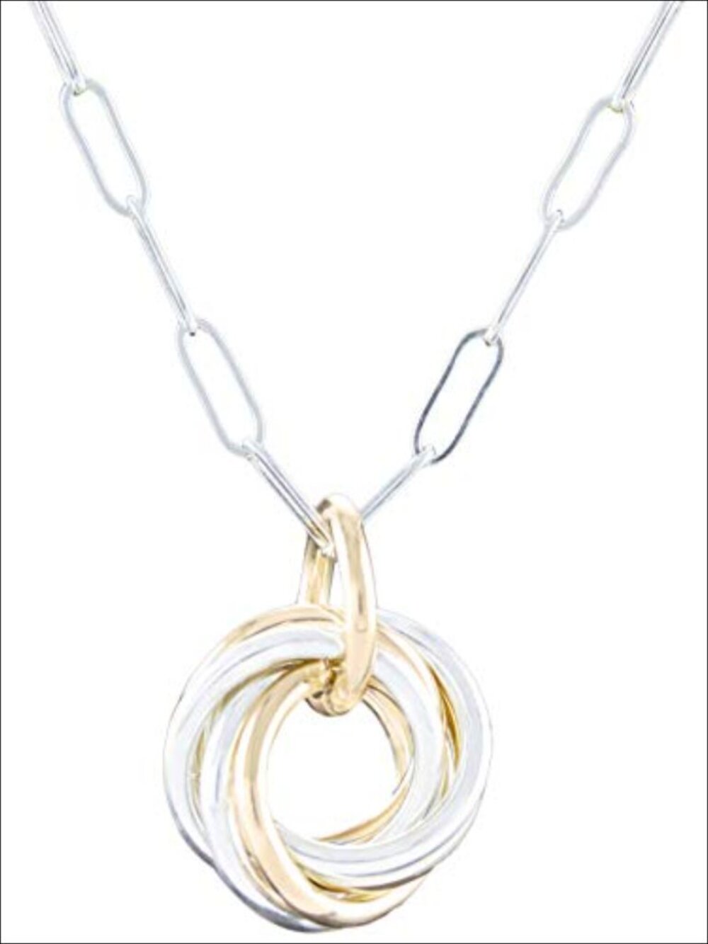 14K Gold Filled Sterling Silver Love Knot Pendant Necklace 20 Inch